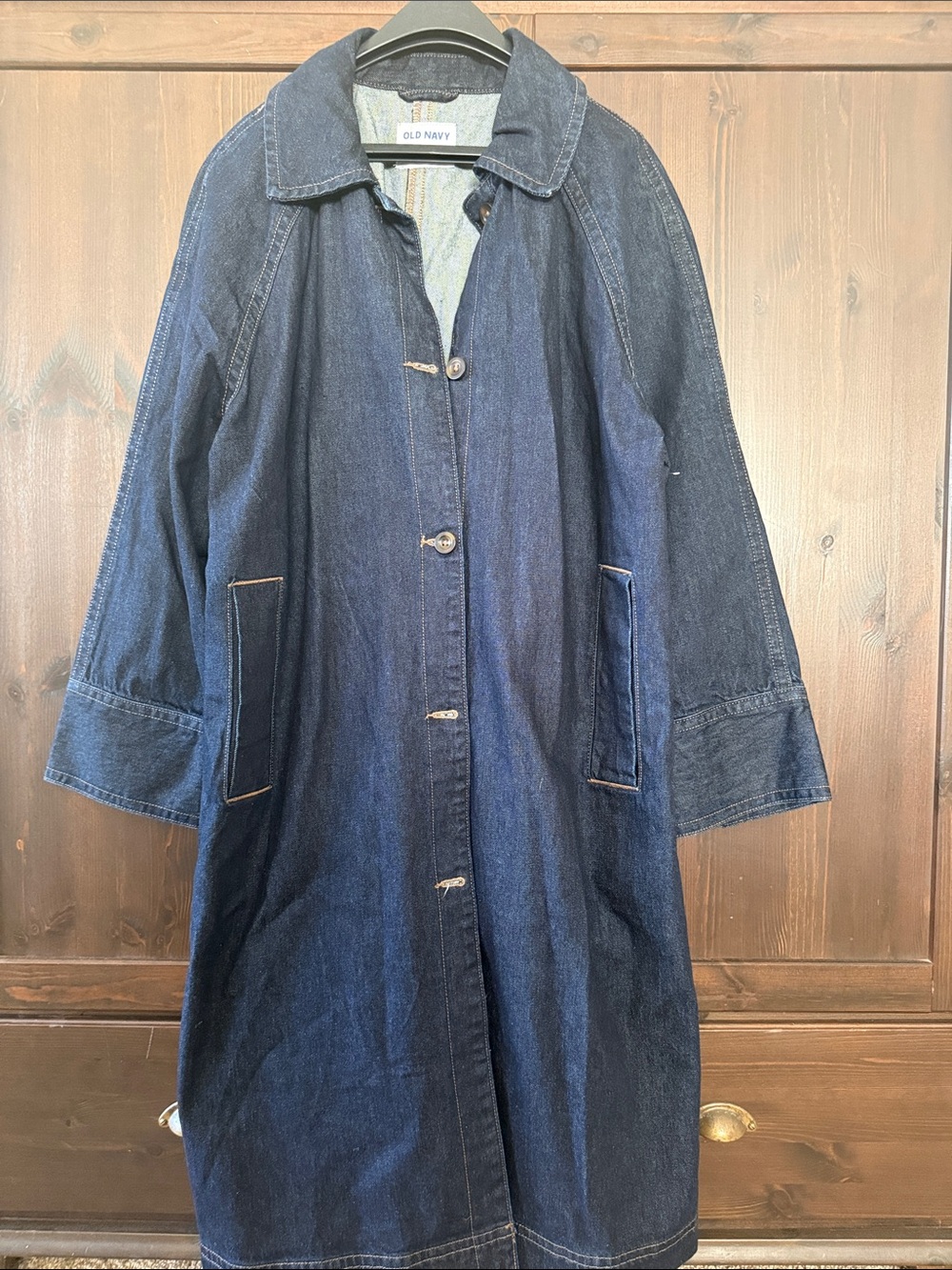 Old Navy Indigo Denim Button-Front Coat